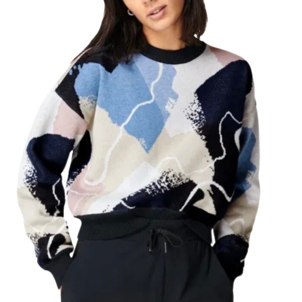 Sweaty Betty Multicolour Painterly Colour Block Jumper/Sweater Size Medium